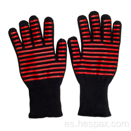 Guantes resistentes al calor de la barbacoa de la cocina Hespax Silicone